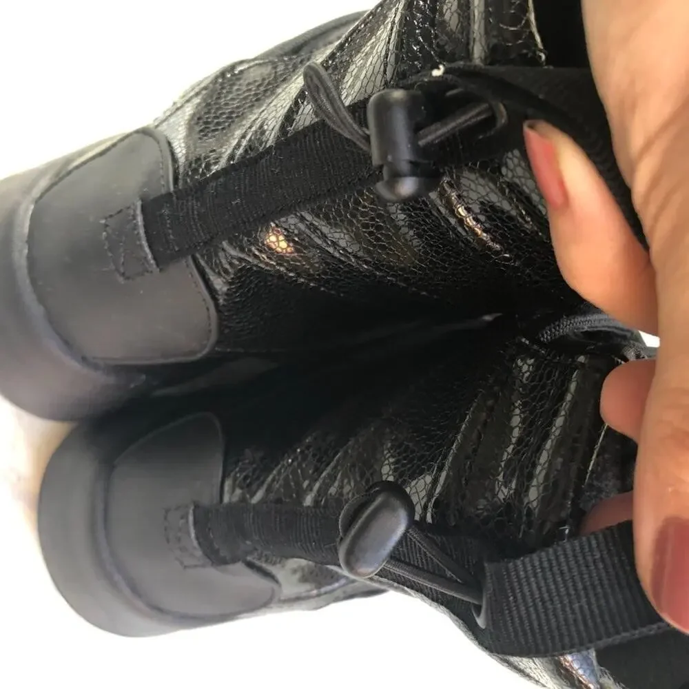 Nike Tanjun High Rise Sneaker Boot Black Lace Up 8.5